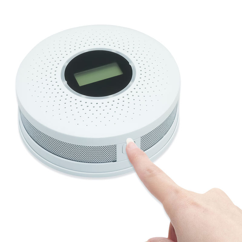 Alarme de fumaça e monóxido de carbono (CO) com aviso por voz para uso doméstico